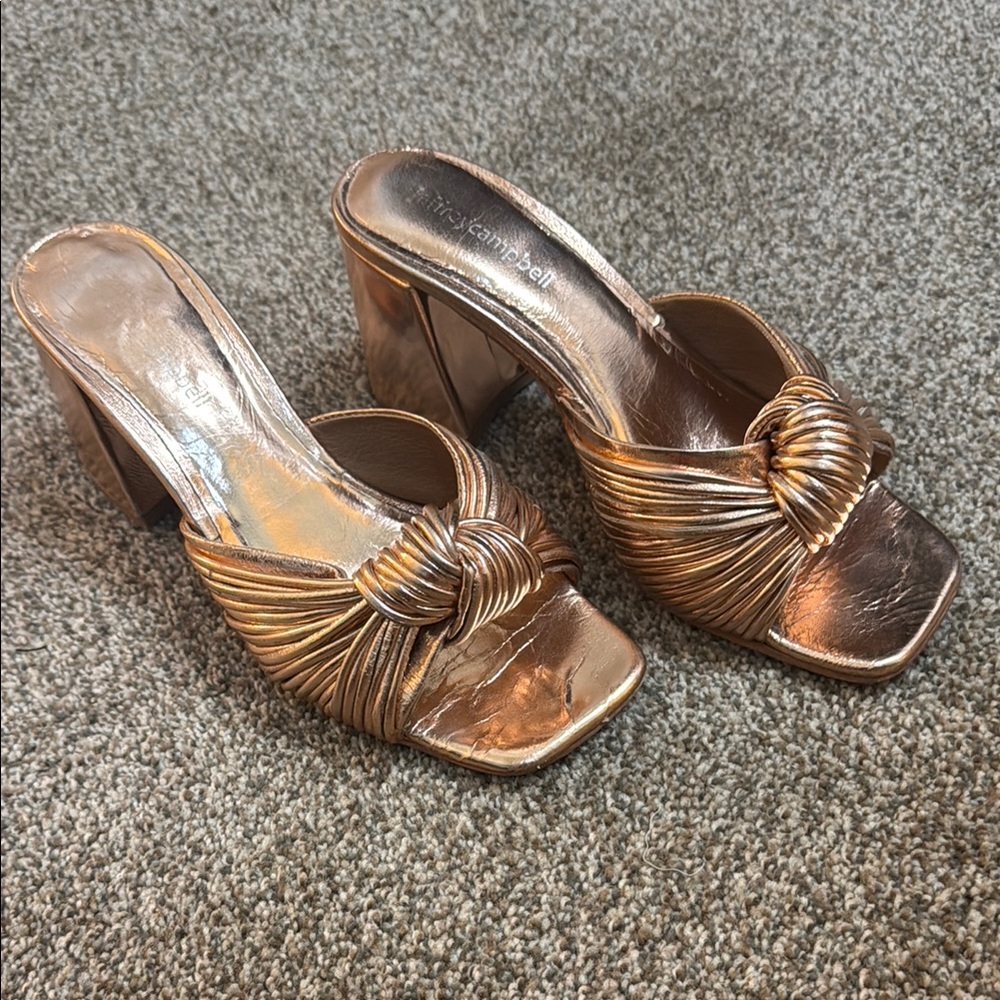 Jeffrey Campbell Bronze Knotted Heels